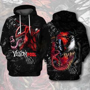Venom Deadpool 3D Hoodie All Over Printed, Marvel, Venom Deadpool Amazing