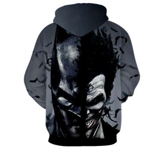 Batman 3D Hoodie All Over Printed, DC Comics, Batman And The Villain In One Face