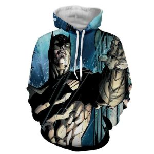 Batman 3D Hoodie All Over Printed,  DC Comics, Batman Caught Up Fighting Under The Rain