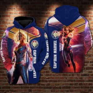 Captain Marvel 3D Hoodie All Over Printed, Marvel, Avengers, Captain Marvel And Game, Infinity War
