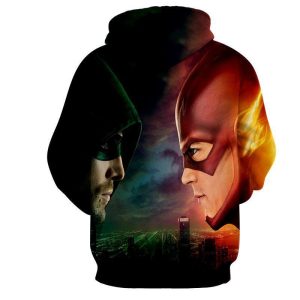 The Flash 3D Hoodie All Over Printed, DC Comics, The Flash Green Arrow