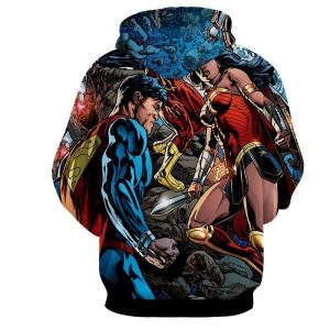 Justice League 3D Hoodie All Over Printed, DC Comics, Superman Wonder Woman