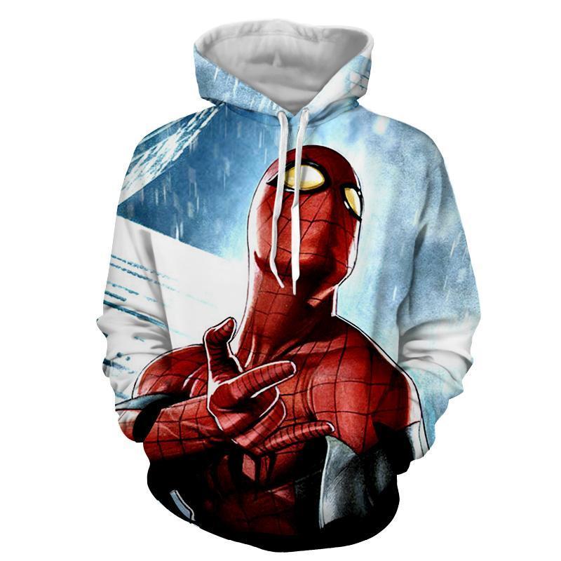 Spiderman 3D Hoodie All Over Printed, Marvel, Avengers, Spiderman In Snow Fall
