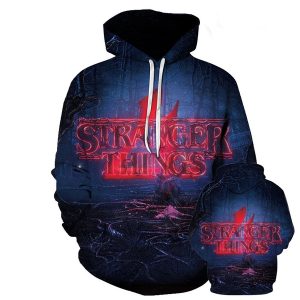 Stranger Things 4 Logo 3D All Over Printed, TV Series Eleven, Will, Dustin, Lucas, Mike, Max