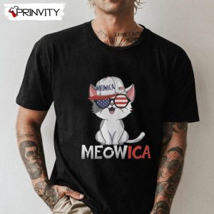 4th of July Meowica T-Shirt, Independence Day 2022 Unisex Hoodie, Sweatshirt, Long Sleeve, Tank Top