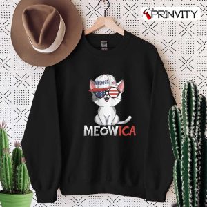 4th of July Meowica T-Shirt, Independence Day 2022 Unisex Hoodie, Sweatshirt, Long Sleeve, Tank Top