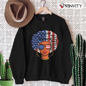 African American Flag Girl T-Shirt, Celebrate 4th Of July Retro, Independence Day 2022 Unisex Hoodie, Sweatshirt, Long Sleeve, Tank Top