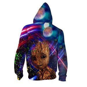 Baby Groot 3D Hoodie All Over Printed, Marvel, Groot Guardians Of The Galaxy Sweet Colorful Vibrant
