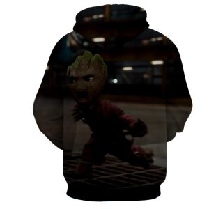 Baby Groot 3D Hoodie All Over Printed, Marvel, Groot Guardians of the Galaxy Angry