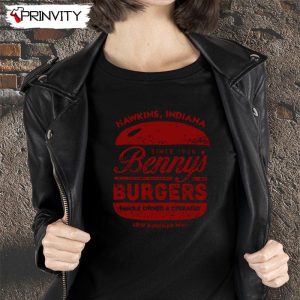 Benny Burgers T-Shirt, Stranger Things Hawkins Indiana Unisex Hoodie, Sweatshirt, Long Sleeve, Tank Top