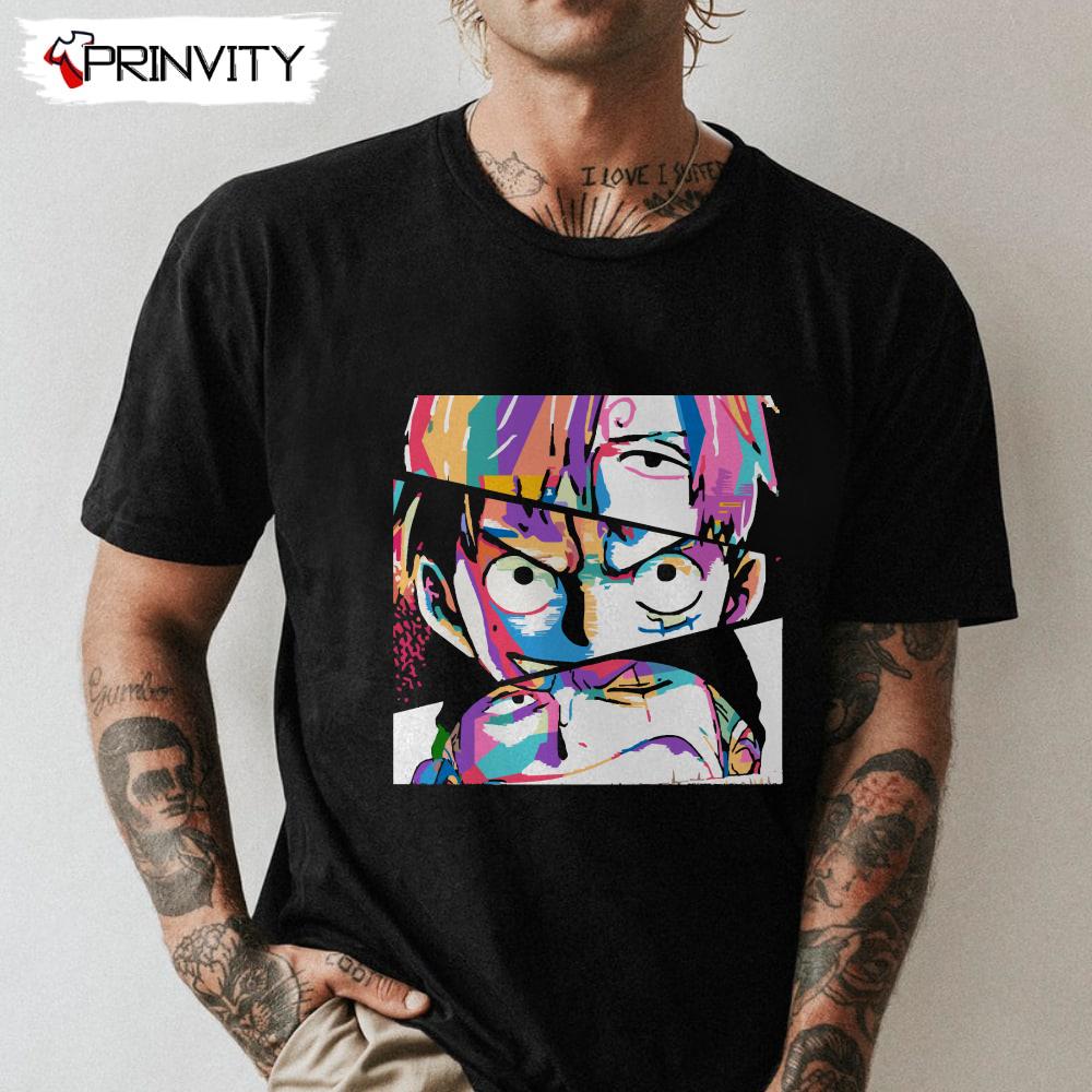 Sanji Luffy Zoro T-Shirt, One Piece, Anime Manga Unisex Hoodie, Sweatshirt, Long Sleeve, Tank Top