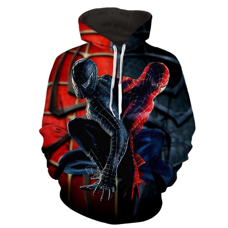 Spider Man 3D Hoodie All Over Printed, Avengers, Marvel, Spider Man Half Dark  Spiderman Two Sides - Prinvity