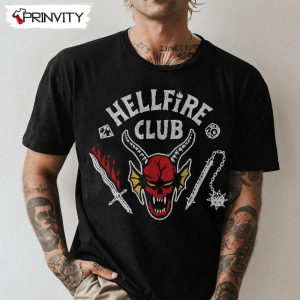 Hellfire Club T-Shirt, Stranger Things Hellfire Club Skull & Weapons Unisex Hoodie, Sweatshirt, Long Sleeve, Tank Top
