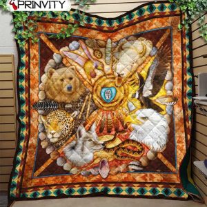 Wolf Horse Eagle Bear Native American Quilt