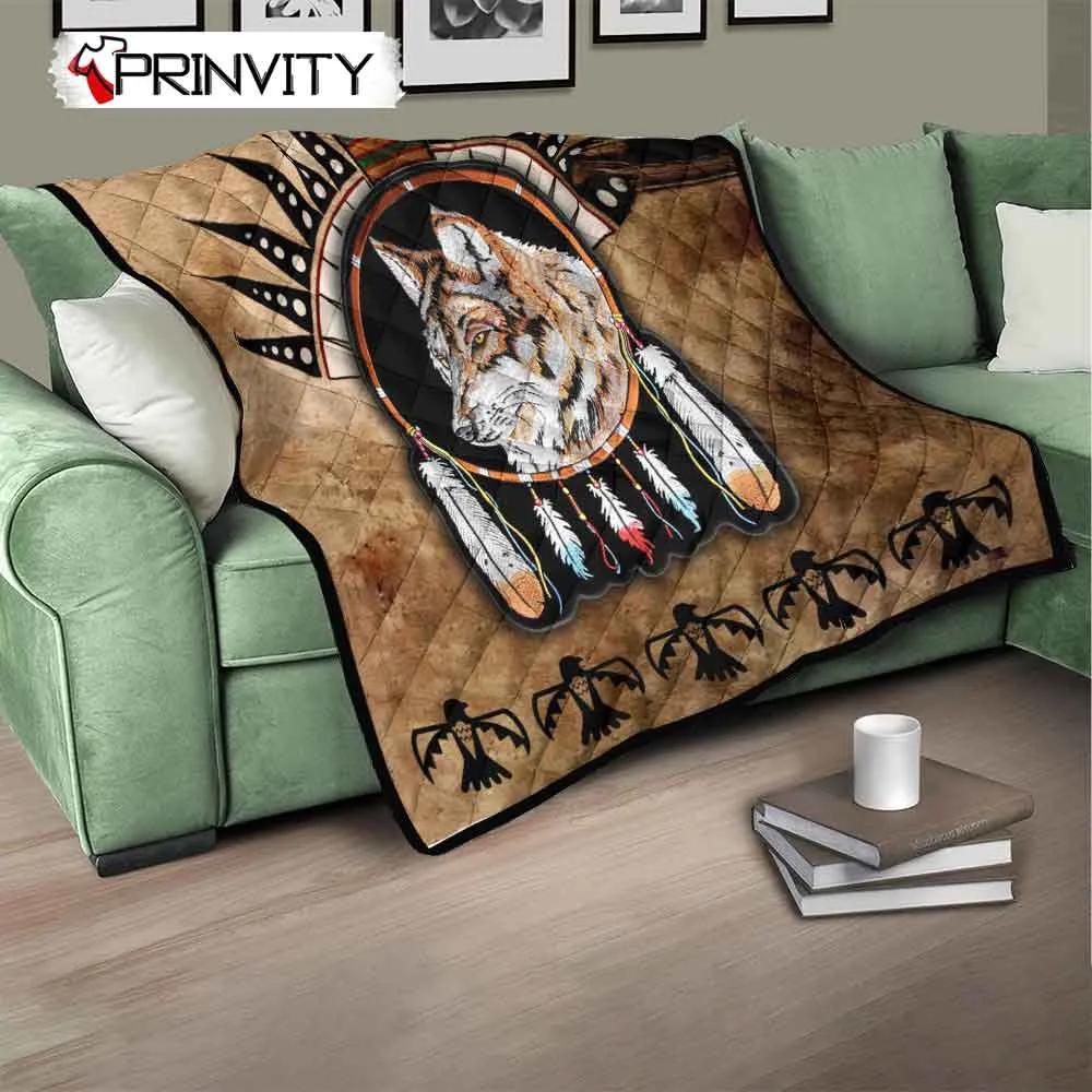 Wolf Native American Quilt - Prinvity