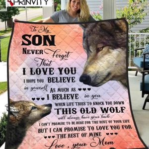 Wolf Family To My Son Love Your Mom Quilt