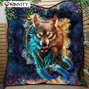 Wolf Native American Dreamcatcher Quilt