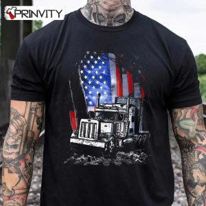 4Th Of July Independence Day Trucker Gifts Usa Flag T-Shirt, Unisex Hoodie, Sweatshirt, Long Sleeve, Tank Top