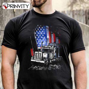 4Th Of July Independence Day Trucker Gifts Usa Flag T-Shirt, Unisex Hoodie, Sweatshirt, Long Sleeve, Tank Top