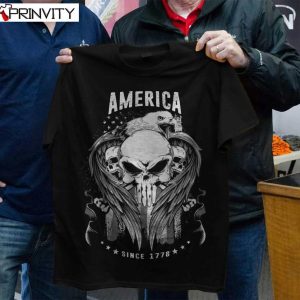 American Since 1776 T-Shirt, Skull, Unisex Funny Hoodie, Sweatshirt, Long Sleeve, Tank Top