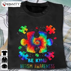 Be Kind Autism Awareness Puzzle Pieces T-Shirt, Unisex Hoodie, Sweatshirt, Long Sleeve, Tank Top