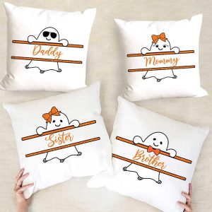 Boo Boo Crew Pillow, Family Set Personalized Gift For Pillow, Custome Name & Icon, Gift For Birthday, 14”x14”, 16”x16”, 18”x18”, 20”x20”