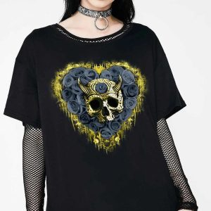 Gold Diablo T-Shirt, Skull, Unisex Funny Hoodie, Sweatshirt, Long Sleeve, Tank Top