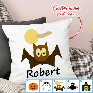 Halloween Pillow, Icon Gift For Halloween Personalized 14”x14”, 16”x16”, 18”x18”, 20”x20”