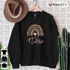Nicu Nurse Boho Rainbow Sweatshirt, Neonatal Leopard Nurse Week 2022 Unisex Hoodie, T-Shirt, Long Sleeve, Tank Top