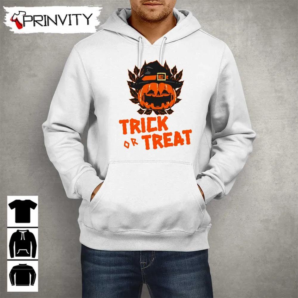 Trick Or Treat Pumpkin Witch T-Shirt, Happy Halloween, Perfect Gift For Halloween, Unisex Hoodie, Sweatshirt, Long Sleeve, Tank Top