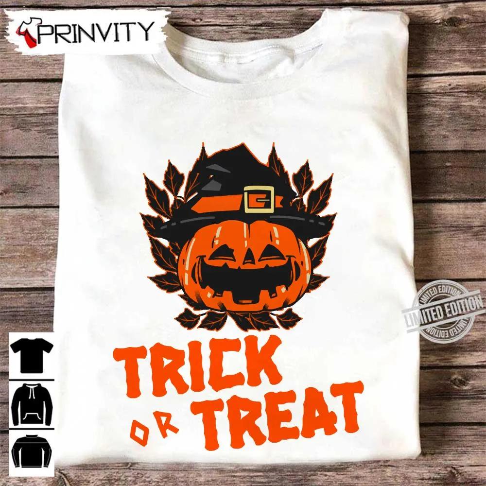 Trick Or Treat Pumpkin Witch T-Shirt, Happy Halloween, Perfect Gift For Halloween, Unisex Hoodie, Sweatshirt, Long Sleeve, Tank Top