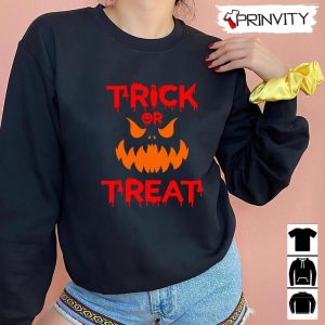 Trick or Treat Face Pumpkin T Shirt Happy Halloween Perfect Gift For Halloween Unisex Hoodie Sweatshirt Long Sleeve 4