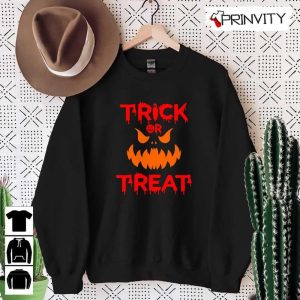 Trick or Treat Face Pumpkin T Shirt Happy Halloween Perfect Gift For Halloween Unisex Hoodie Sweatshirt Long Sleeve 5