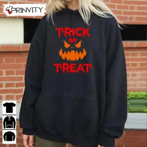 Trick or Treat Face Pumpkin T Shirt Happy Halloween Perfect Gift For Halloween Unisex Hoodie Sweatshirt Long Sleeve 6