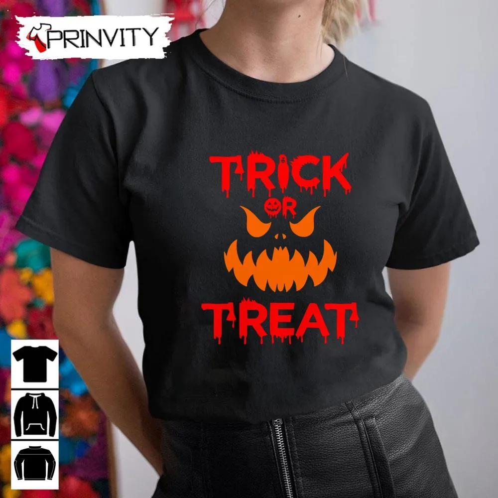 Trick Or Treat Face Pumpkin T-Shirt, Happy Halloween, Perfect Gift For Halloween, Unisex Hoodie, Sweatshirt, Long Sleeve