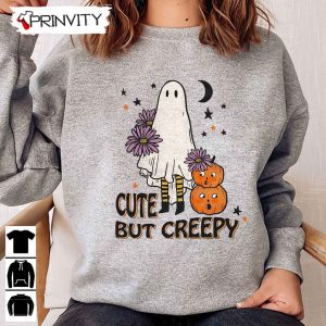 Cute But Creepy Pumpkin Halloween Sweatshirt, Halloween Pumpkin, Gift For Halloween, Halloween Holiday, Unisex Hoodie, T-Shirt, Long Sleeve, Tank Top - Prinvity 68