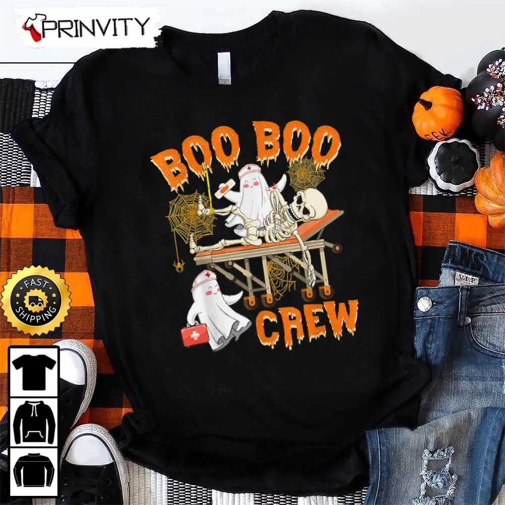 Boo Crew Nurse Ghost Skeleton Sweatshirt, The Boo Crew, Halloween Holiday, Gifts For Halloween, Unisex Hoodie, T-Shirt, Long Sleeve, Tank Top