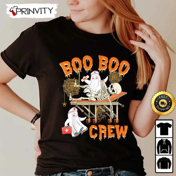 Boo Crew Nurse Ghost Skeleton Sweatshirt, The Boo Crew, Halloween Holiday, Gifts For Halloween, Unisex Hoodie, T-Shirt, Long Sleeve, Tank Top