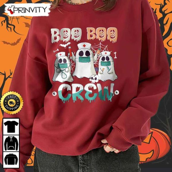 Boo Crew Nurse Ghost Matching Sweatshirt, The Boo Crew, Halloween Holiday, Gifts For Halloween, Unisex Hoodie, T-Shirt, Long Sleeve, Tank Top