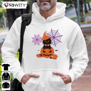 Black Cat in The Pumpkin Halloween Sweatshirt Gift For Halloween Halloween Holiday Unisex Hoodie T Shirt Long Sleeve Tank Top Prinvity 3