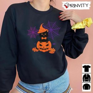 Black Cat in The Pumpkin Halloween Sweatshirt Gift For Halloween Halloween Holiday Unisex Hoodie T Shirt Long Sleeve Tank Top Prinvity 4