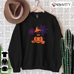 Black Cat in The Pumpkin Halloween Sweatshirt Gift For Halloween Halloween Holiday Unisex Hoodie T Shirt Long Sleeve Tank Top Prinvity 5