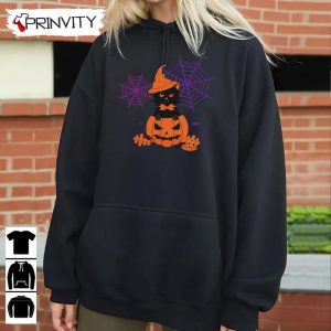 Black Cat in The Pumpkin Halloween Sweatshirt Gift For Halloween Halloween Holiday Unisex Hoodie T Shirt Long Sleeve Tank Top Prinvity 6