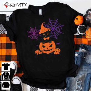 Black Cat in The Pumpkin Halloween Sweatshirt Gift For Halloween Halloween Holiday Unisex Hoodie T Shirt Long Sleeve Tank Top Prinvity 8