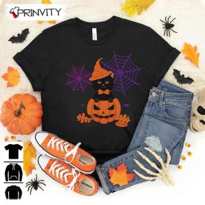 Black Cat in The Pumpkin Halloween Sweatshirt Gift For Halloween Halloween Holiday Unisex Hoodie T Shirt Long Sleeve Tank Top Prinvity 9