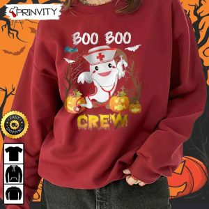 Boo Crew Ghost Cute Halloween Pumpkin Nurse Sweatshirt The Boo Crew Halloween Holiday Gifts For Halloween Unisex Hoodie T Shirt Long Sleeve Tank Top 2