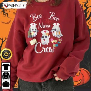 Boo Crew Ghost Nurse Halloween Sweatshirt The Boo Crew Halloween Holiday Gifts For Halloween unisex Hoodie T Shirt Long Sleeve Tank Top 9