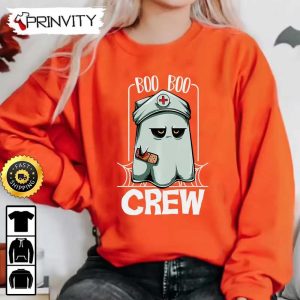 Boo Crew Halloween Nurse Ghost Scary Sweatshirt The Boo Crew Halloween Holiday Gifts For Halloween unisex Hoodie T Shirt Long Sleeve Tank Top 3