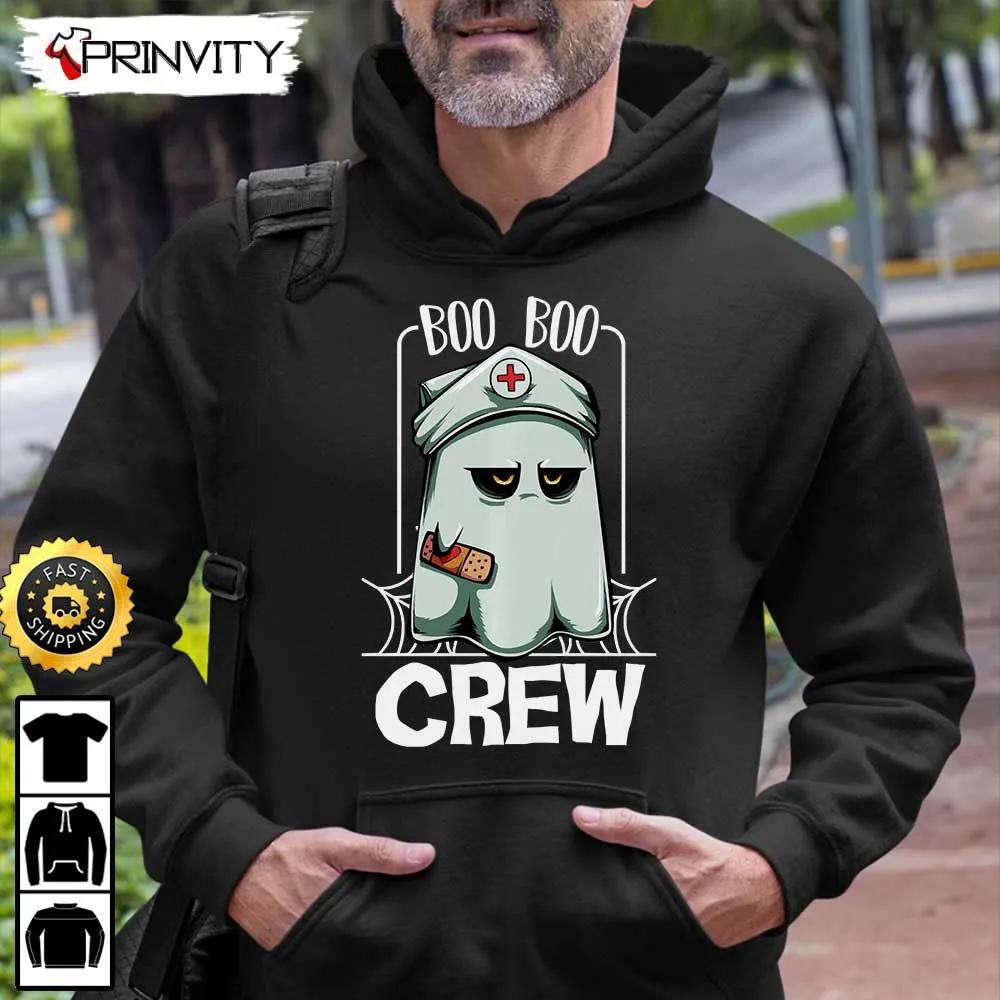 Boo Crew Halloween Nurse Ghost Scary Sweatshirt, The Boo Crew, Halloween Holiday, Gifts For Halloween, Unisex Hoodie, T-Shirt, Long Sleeve, Tank Top