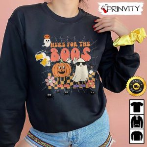 Boo Crew Here For The Boos Ghost Pumpkin Beer Sweatshirt The Boo Crew Halloween Holiday Gifts For Halloween Unisex Hoodie T Shirt Long Sleeve Tank Top 4